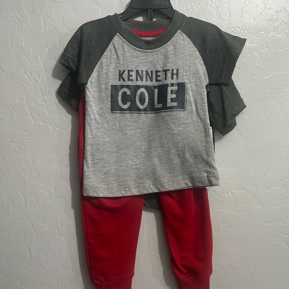 Kenneth Cole Gray and Red Toddler 3 Piece Set